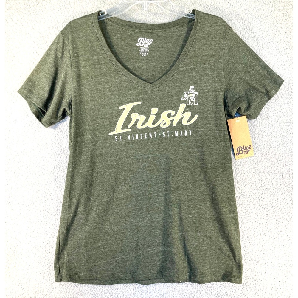 St Vincent St Mary High School T Shirt Womens 2XL Green Short Sleeve Akron Ohio